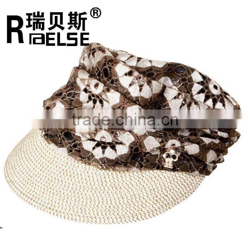 fashion girl wide brim hat sun visor hat cheap paper straw hat