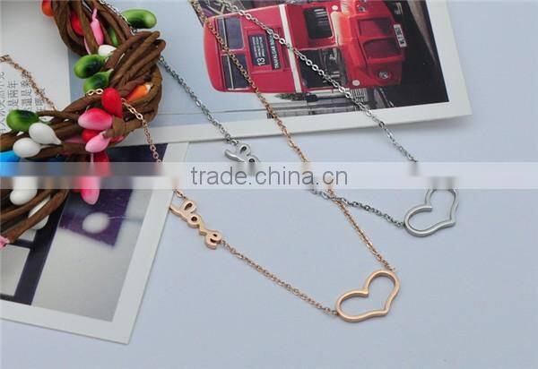 hollow heart pendant necklace stainless steel charm chain necklace dubai jewelry