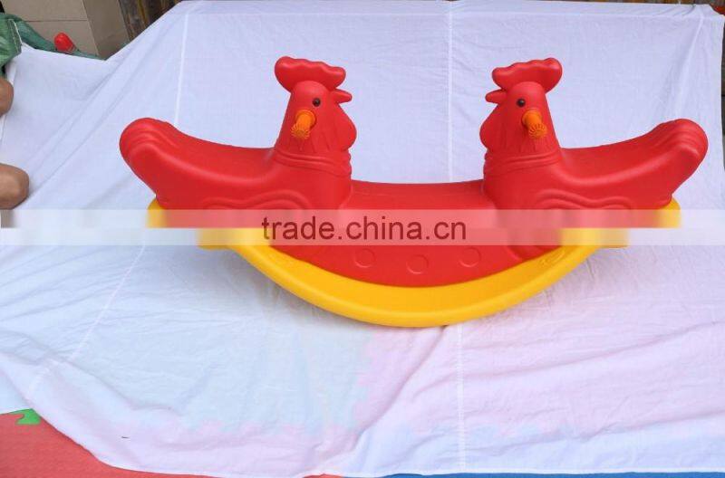 Double seats plastic rocking horse for kids indoor outdoor playground