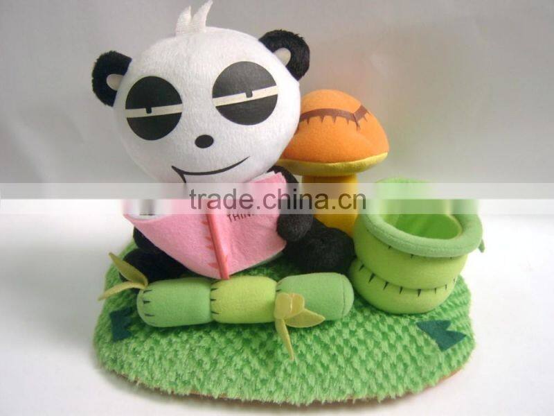 Wholesale custom bear soft plush pen holder cute animal school pen pot