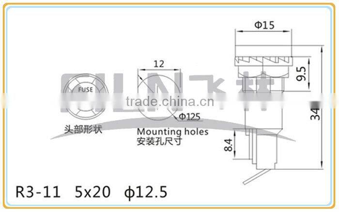 black bakelite R3-11 automotive fuse holder for 5*20mm fuse