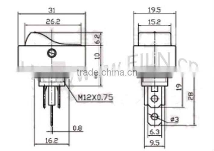 ASW-20D Automobile Rocker switch with LED indicator from factory