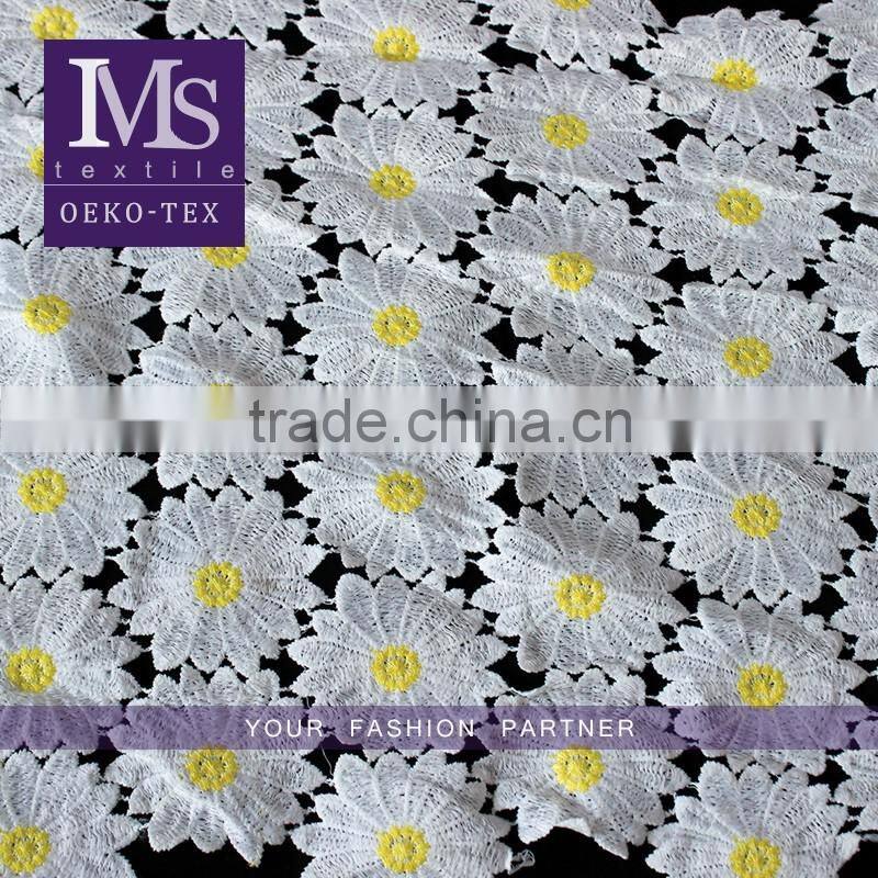 Fashion designer embroidered organic cotton garment fabric