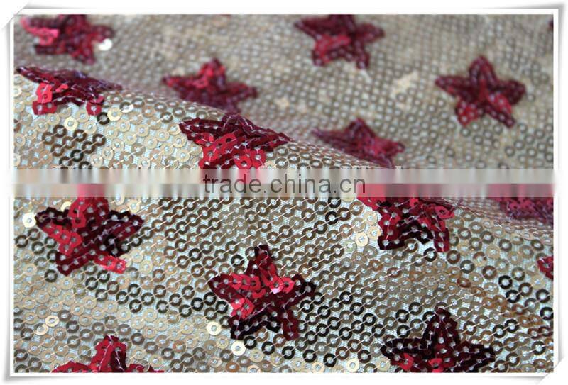 Fashion Spandex indian dresses sequin mesh fabric available in stock