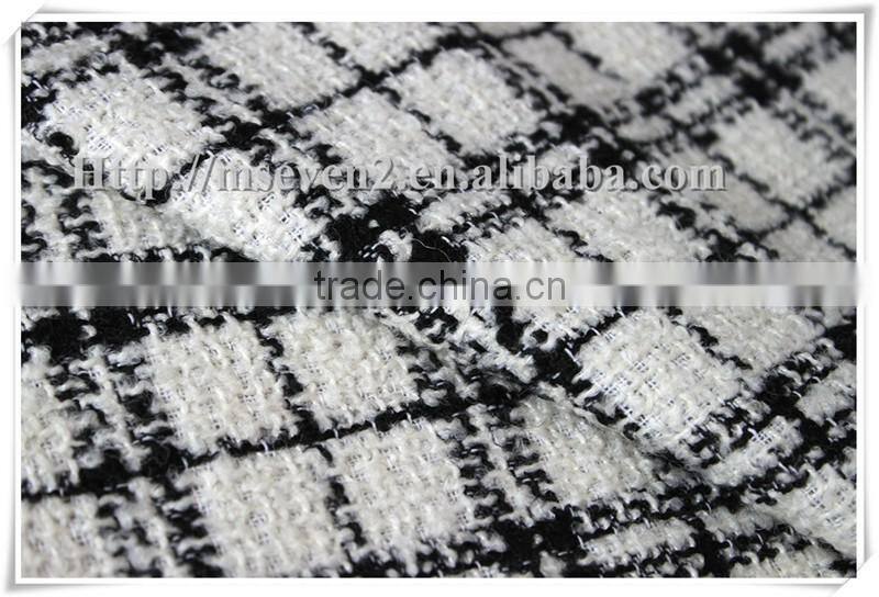 New pattern and hot sells Beautiful plaid wool polyester fabric, wool fabric for overcoat