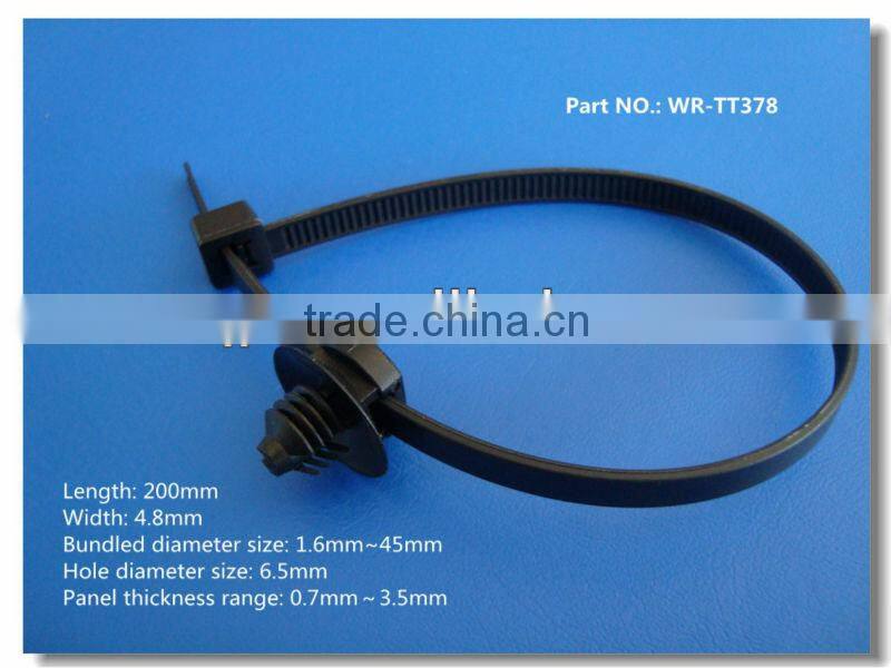 High quality High flexibility self locking nylon cable tie with clip for car