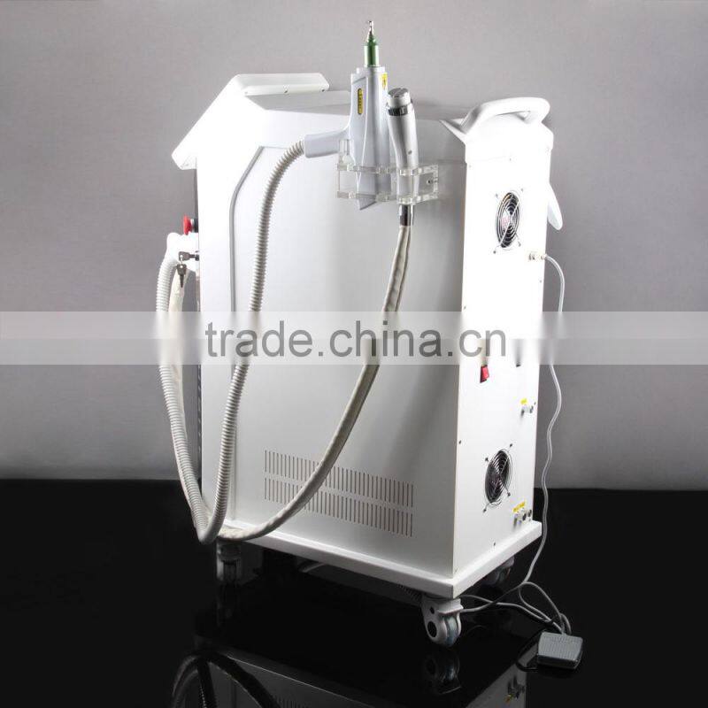 Professional 3in1 Q switch nd yag laser bipolar rf laser hair and tattoo removal