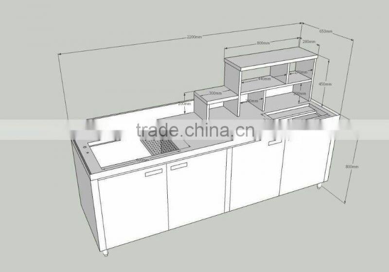stainless steel bubble tea counter design, bubble tea shop design