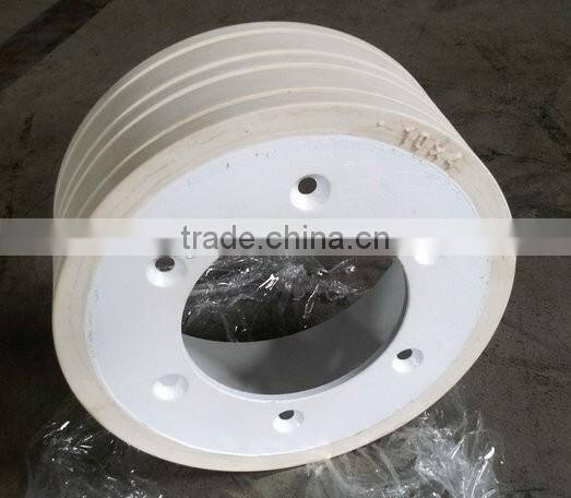 groove pattern solid tire with white rim 10x4