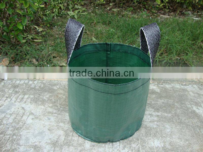 round PE flower bag with black handles