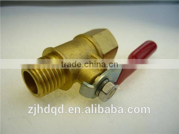 brass ball valve with red hand , male and female ball vavle , size of 1/4" 3/8" 1/2"*8mm