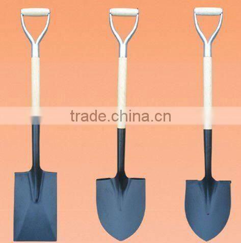 wood handle shovel with plastic grip