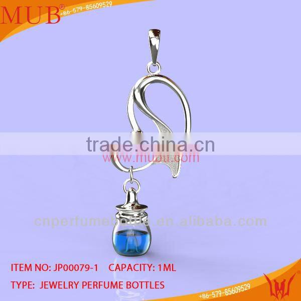 Glass Jewelry Fancy Heart Shape Necklace Glass Bottle