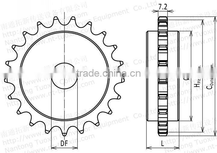 Machined 2040P Plastic Classic Chain Sprocket