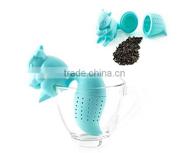 OEM&ODM Factory Squirrel Shape Silicone Tea Infuser,Silicone Tea Strainer,Silicone Tea Holder