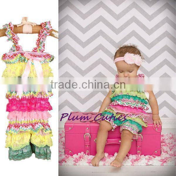 Fashion Cute Satin Plain Lace Baby Romper Wholesale
