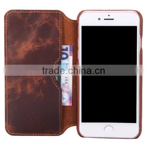 2017 4.7 Inch Universal Simple Cowhide Flip Leather Phone Case For iPhone 7/6s/6