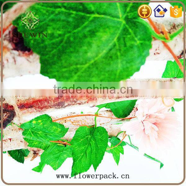 The rural custom festival decorates birch hemp rope ladder