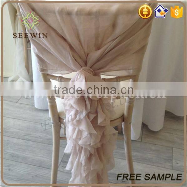 chiffon ruffled banquet chair cover for wedding party