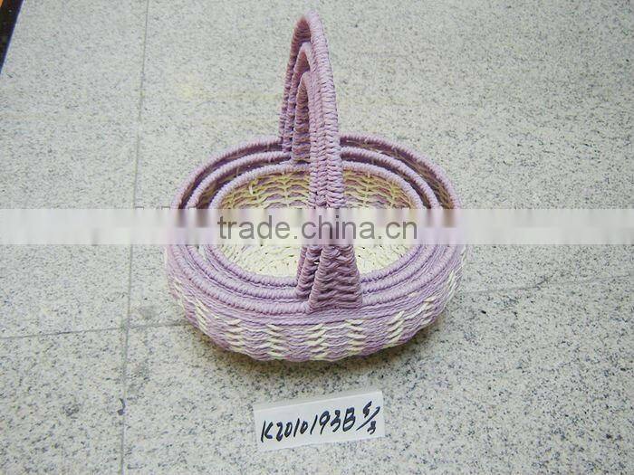 Set of three Paper rope gift storage basket for Easter