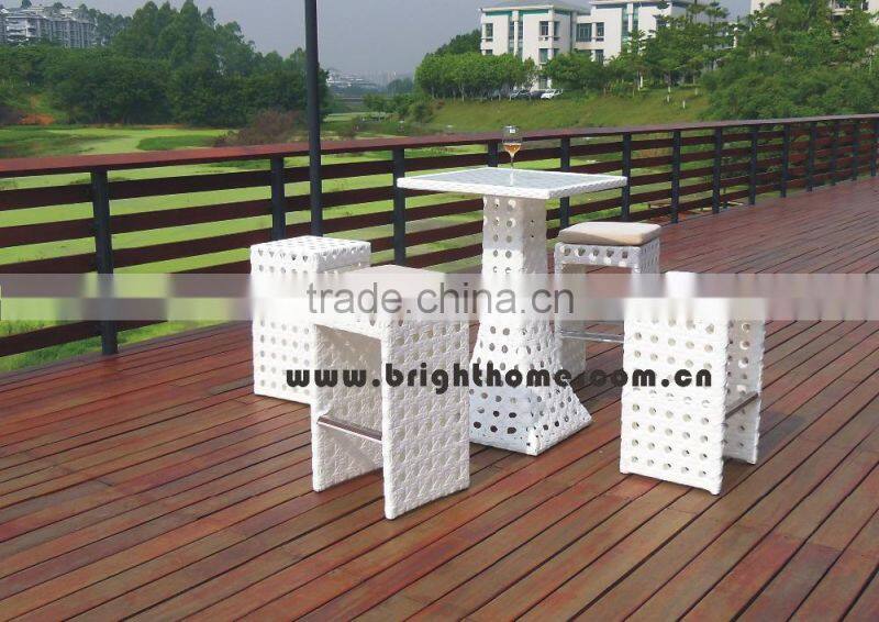 ndoor Outdoor Wicker Bar Stools 5pcs Rattan Bar Table and Chairs Set