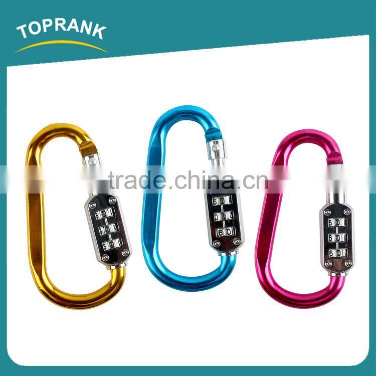 Toprank Manufacturers Selling Zinc Alloy Carabiner Key Chain Lock Type D Mountain Climbing Hook With Safety Automatic Lock