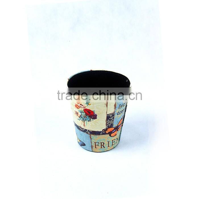 Eco-friendly Trash Can Faux Leather Open Top Standing Waste Bin