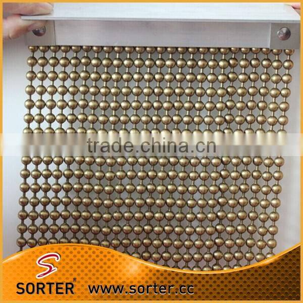 vintage copper color metal bead string curtain