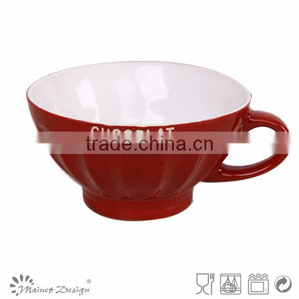 Fast shipment low MOQ 2015 ceramic breakfast soup bowl with saucer,ceramic soup mug with saucer, ceramic big cup and saucer