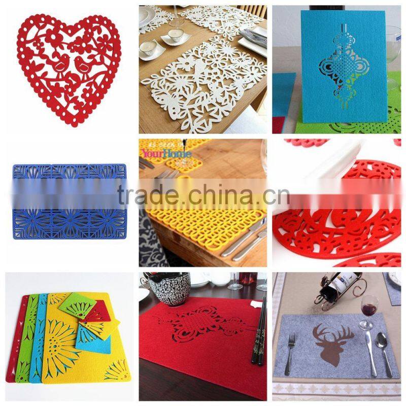 "Fu" red felt placemats for wedding ,coffe