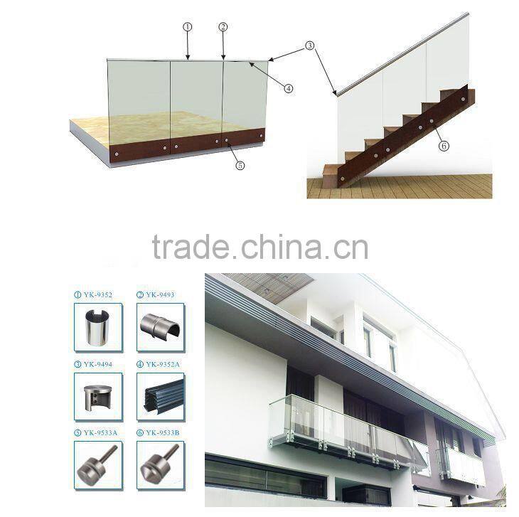 40*100 stainless steel u channel glass for handrail