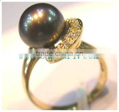 Purple pearl ring tahitian ring