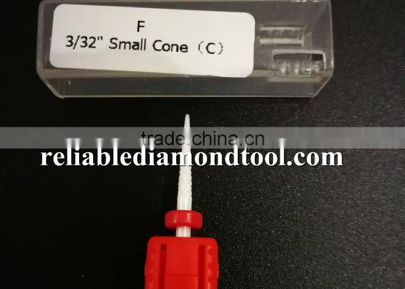 Fine Type Small Cone Head Diameter 2.0MM Polishing Drill Nail Ceramic Drill Bit