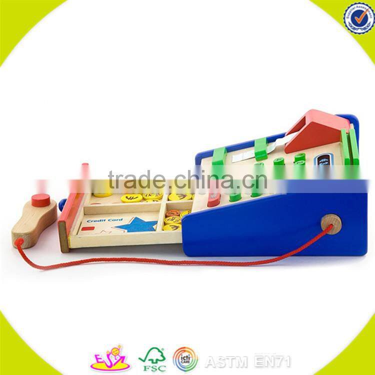 wholesale role play wooden cash register toy funny kids wooden cash register popular children wooden cash register W10A007