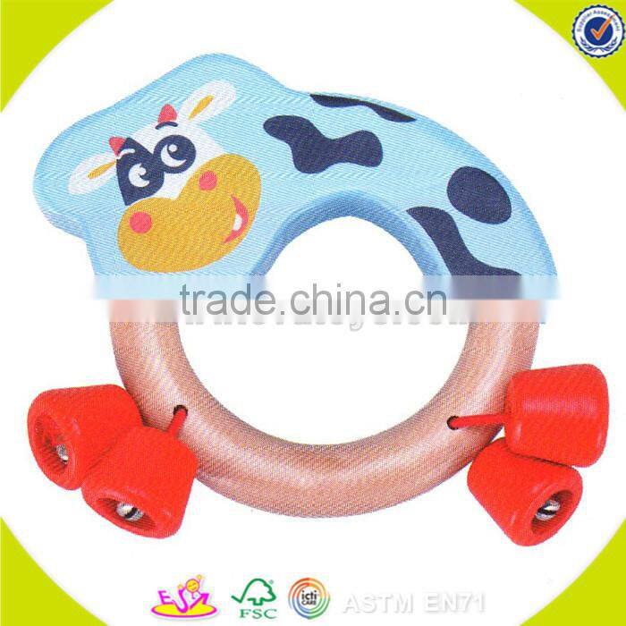 Wholesale beautiful toddler wooden hand the bell toy educational wooden hand the bell toy W07I022