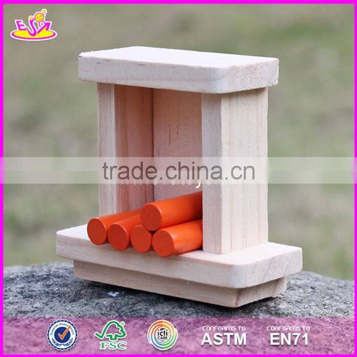 2017 New design children pretend play wooden dollhouse furniture sets W06B055