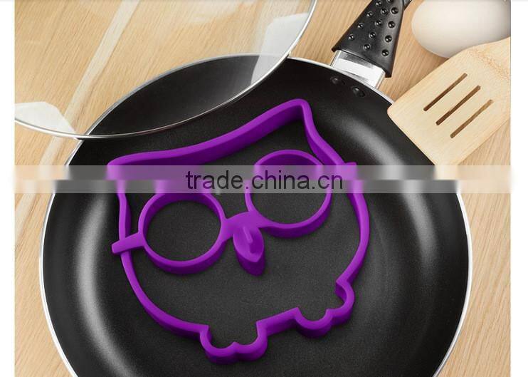 Unique silicone egg cook ring owl shaped fried egg molds pancake maker