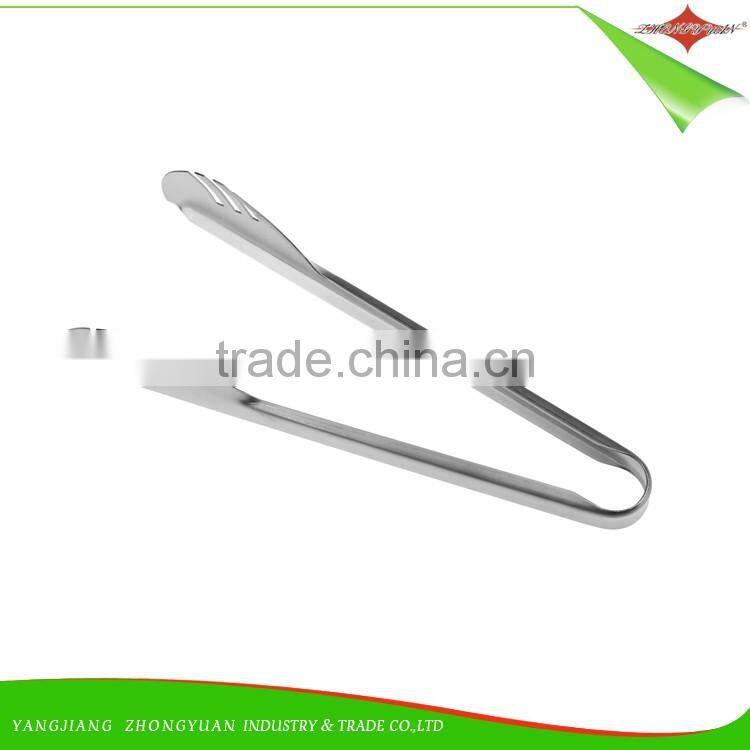 ZY-H1029 Kitchen and Barbecue Grill Tongs Silicone BBQ Cooking Stainless Steel Food Tongs Bread Clamp