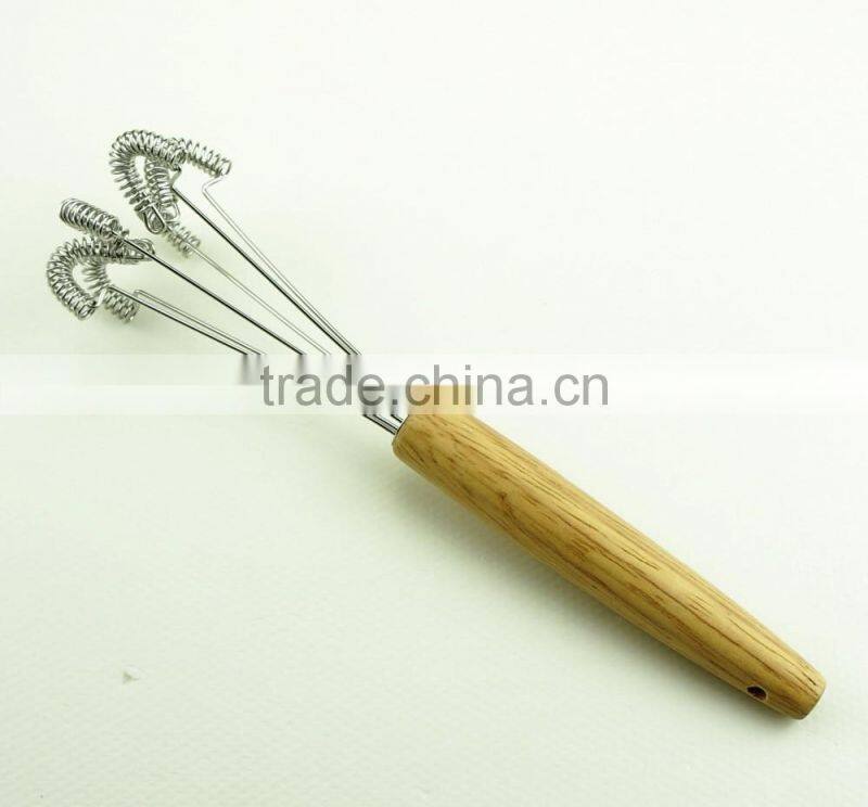 37041 new style stainless steel Whisk with wooden handle