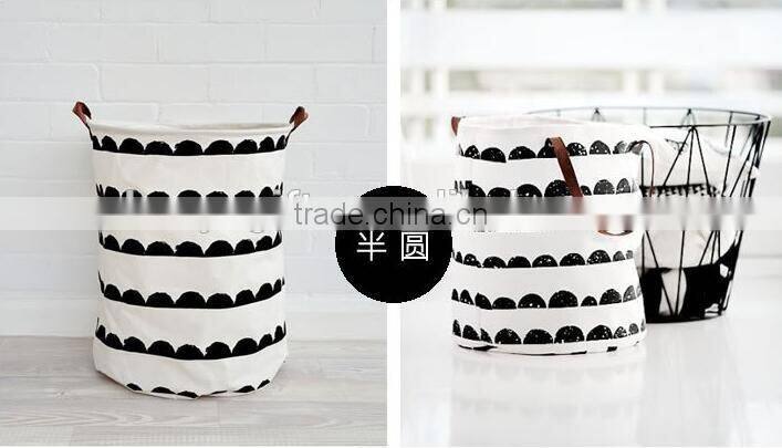High Quality Canvas Laundry Basket Collapsible Kids Art Storage Systems With Handle