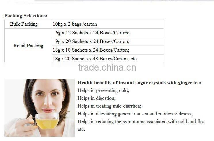 Instant soluable tea ginger tea with honey/lemon/red jujube kosher passed