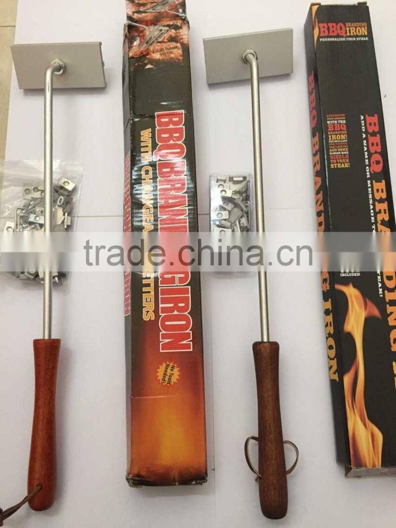 UCHOME DIY Barbecue Tools Branding Iron Stamp with Changeable Letters BBQ Branding Iron