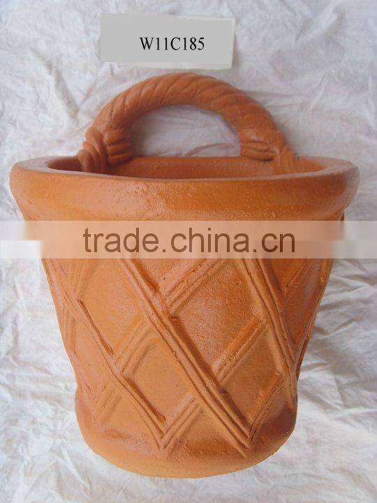 hand-made clay terra cotta pot