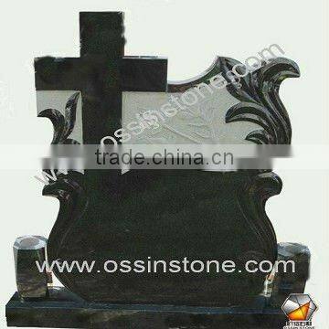 Marbe and Granite Cross Tombstone or Monument with Angel