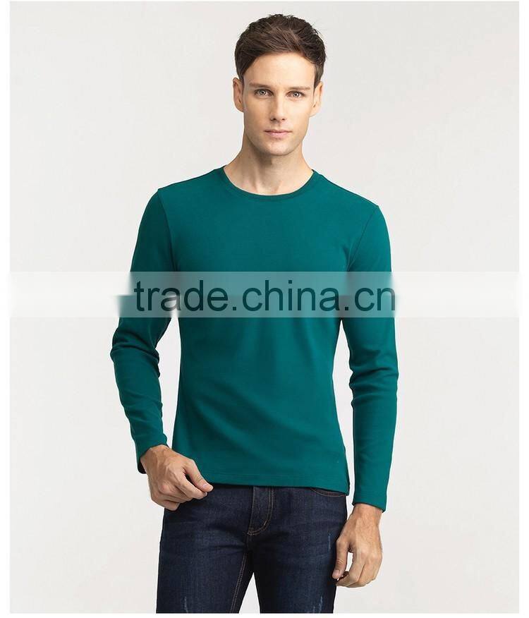 Custom100% cotton O neck e winter tee long sleeve blank shirts men t-shirt