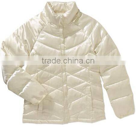 New Women's Genuine Down Sateen Puffer Coat
