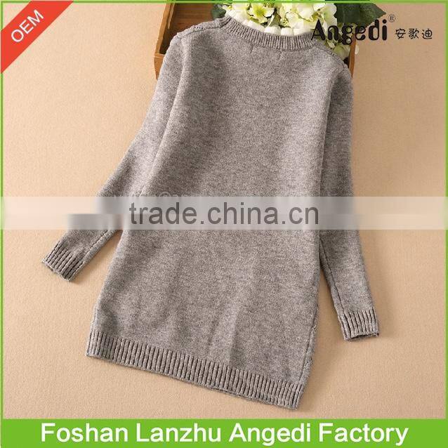 OEM supply Girls winter clothing thermal dress Hoodless Sweater Dress for girl 2-14yrs