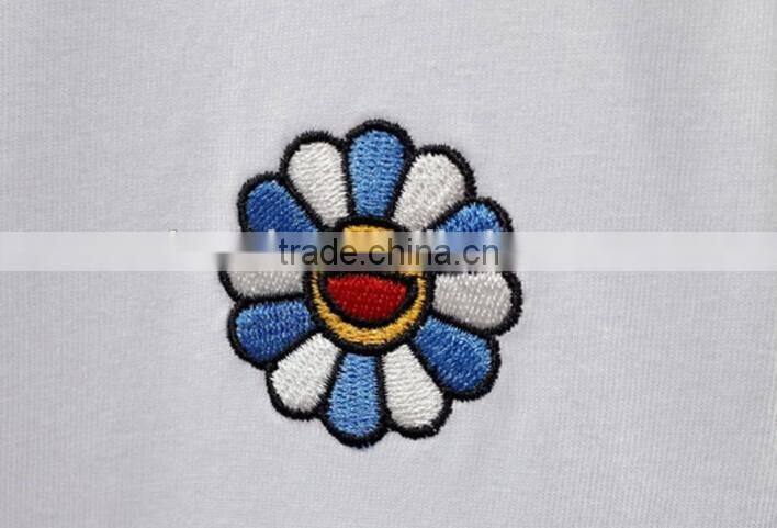 women's solid color embroidered t-shirt simple fashion t-shirt custom