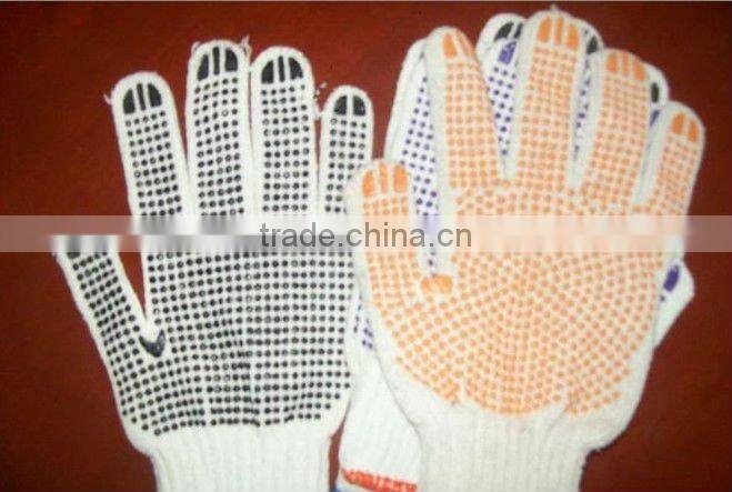 10 Gauge Hot Sale PVC dotted gloves/Cotton