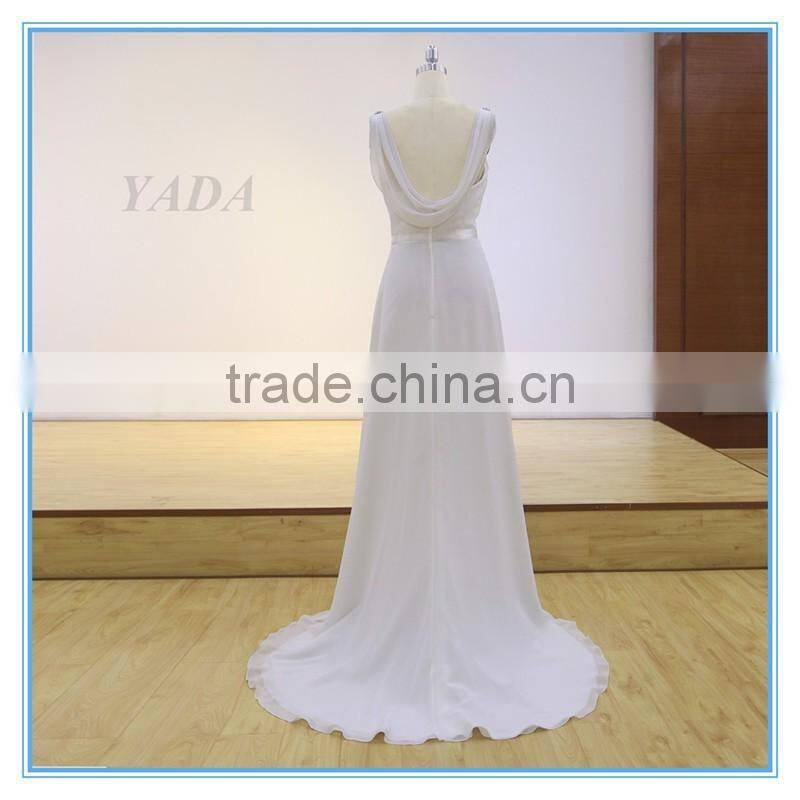 New Fashion Jewel Beaded Sleeveless Chiffon Weddings Bridesmaid Dresses Long